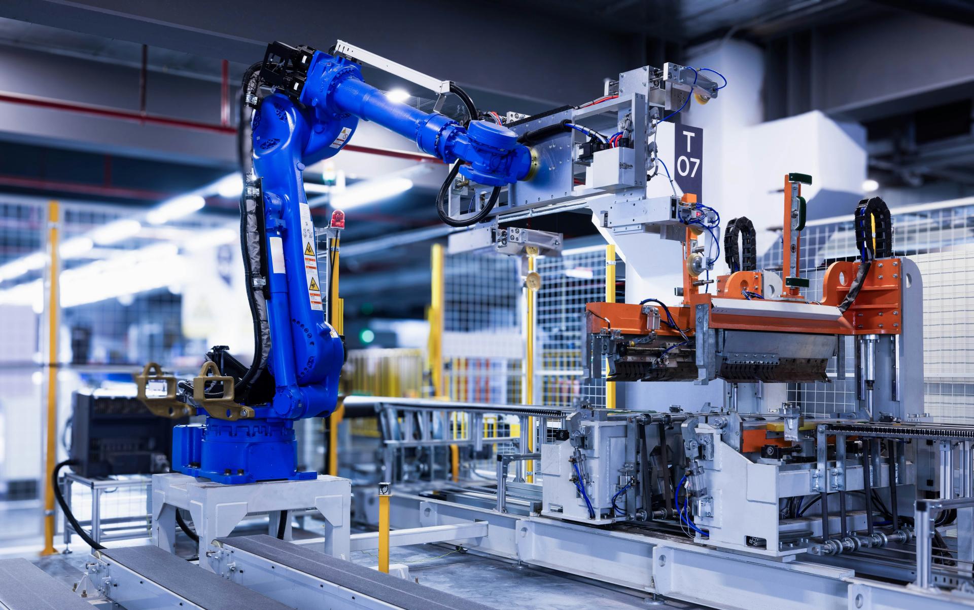 bras robot sur ligne de production