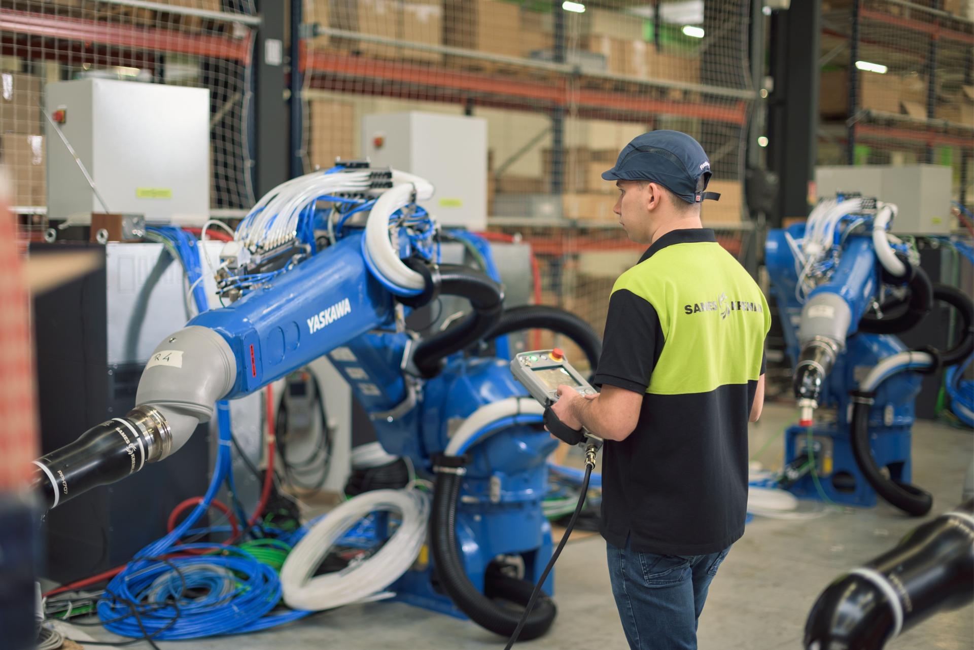 Robotique industrielle avec un homme