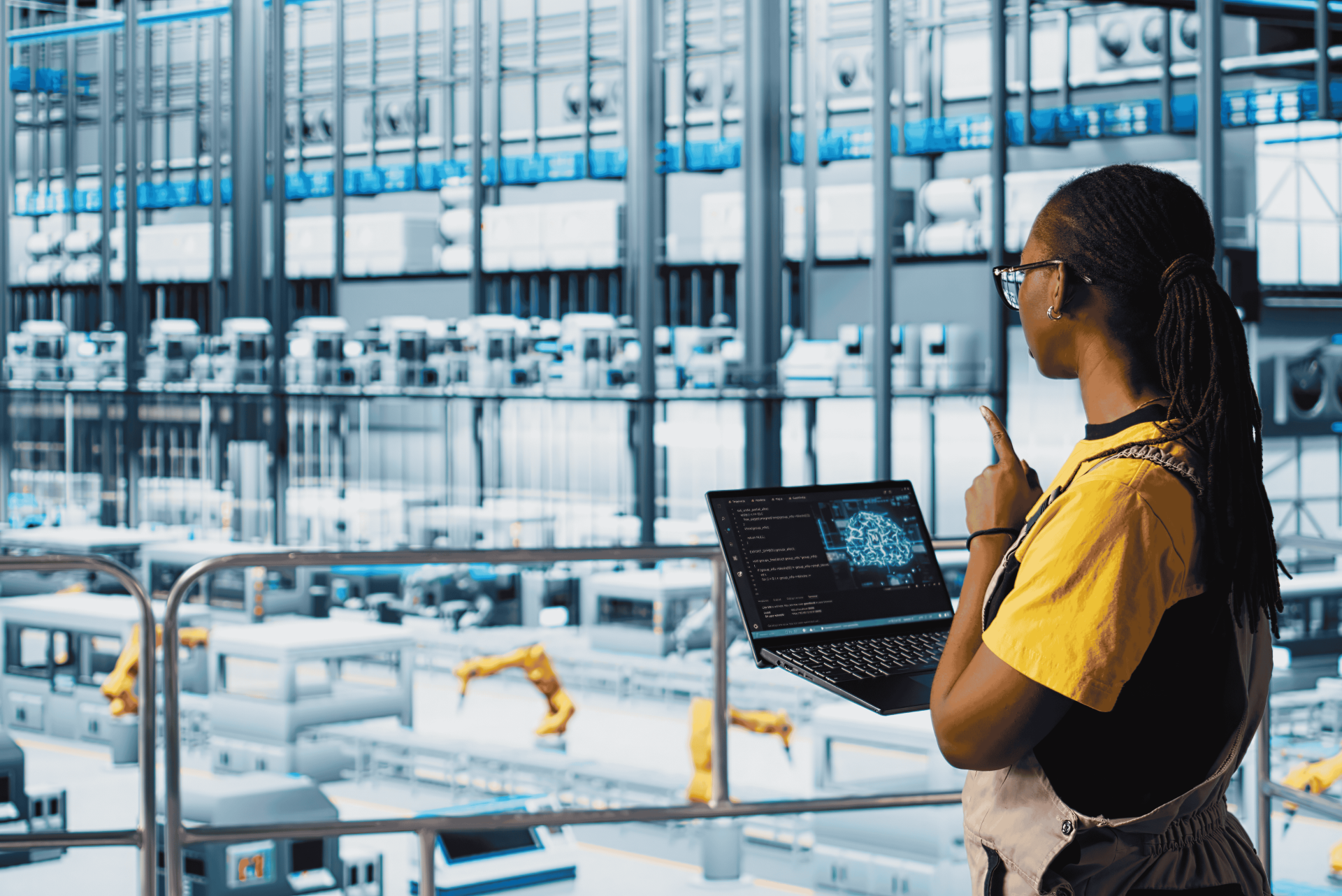 Jeune femme ingénieur dans une industrie moderne